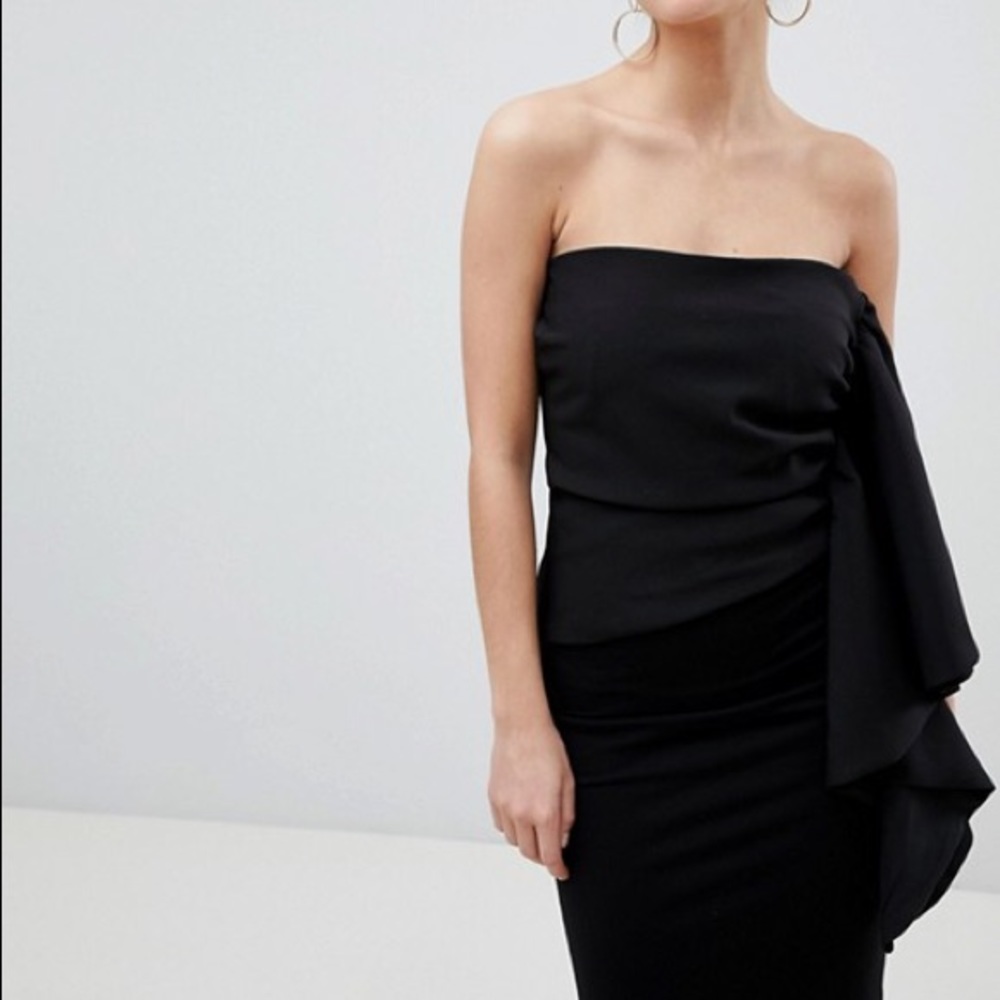 [peace and love] bandeau frill detail top